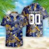Customizable Los Angeles Chargers Hawaiian Beach Shirt