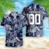 Customizable Los Angeles Rams Tropical Leaves Hawaiian Aloha Shirt