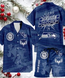 Customizable Seattle Seahawks Hawaiian Shirt & Shorts Set