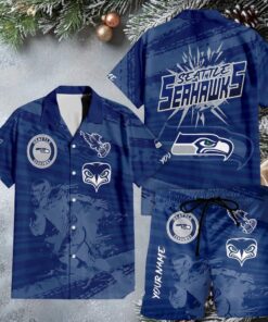 Customizable Seattle Seahawks Hawaiian Shirt & Shorts Set