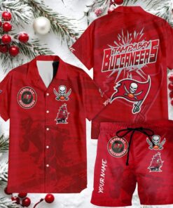 Customizable Tampa Bay Buccaneers Hawaiian Shirt and Shorts Set Customizable Tampa Bay Buccaneers Hawaiian Shirt and Shorts Set