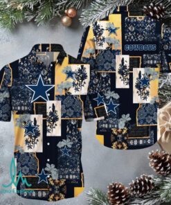 Dallas Cowboys Hibiscus Leaf & Star Pattern Hawaiian Shirt