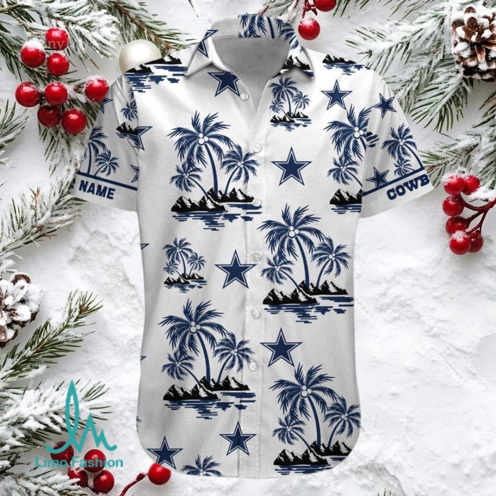Dallas Cowboys Palm Sky Custom Name Hawaiian Shirt Dallas Cowboys Palm Sky Custom Name Hawaiian Shirt