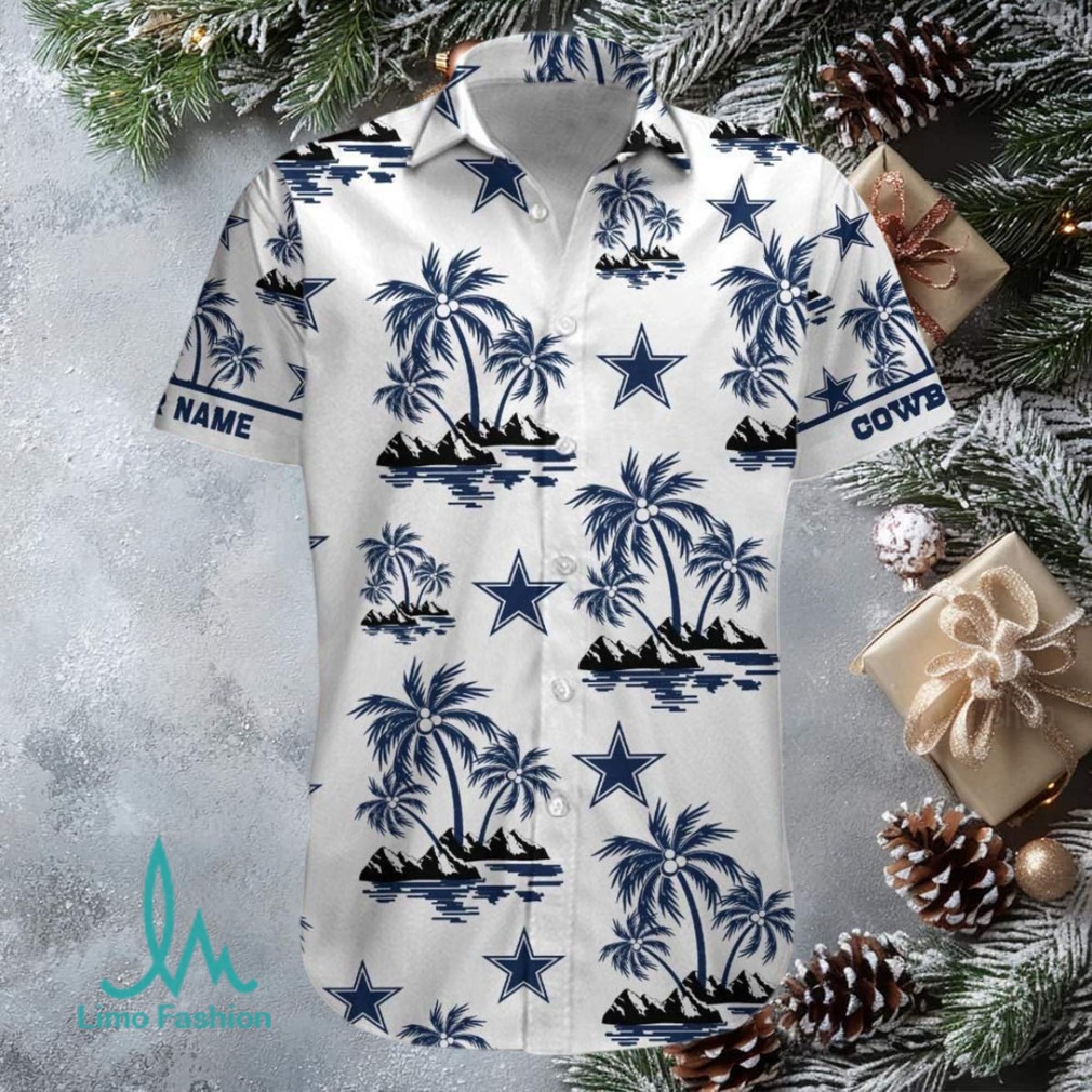 Dallas Cowboys Palm Sky Custom Name Hawaiian Shirt Dallas Cowboys Palm Sky Custom Name Hawaiian Shirt