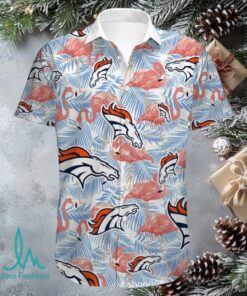 Denver Broncos NFL Hawaiian Shirt   Tropical Flamingo & Palm Print