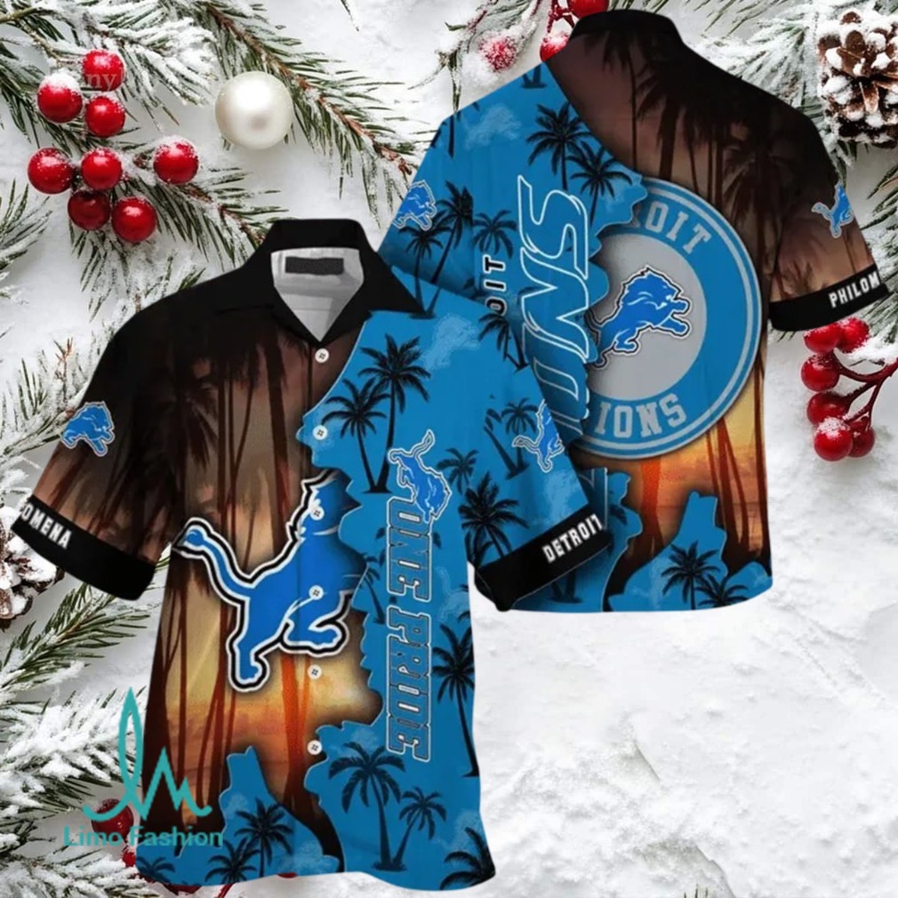 Detroit Lions NFL Football Custom Name Hawaiian Shirt Detroit Lions NFL Football Custom Name Hawaiian Shirt