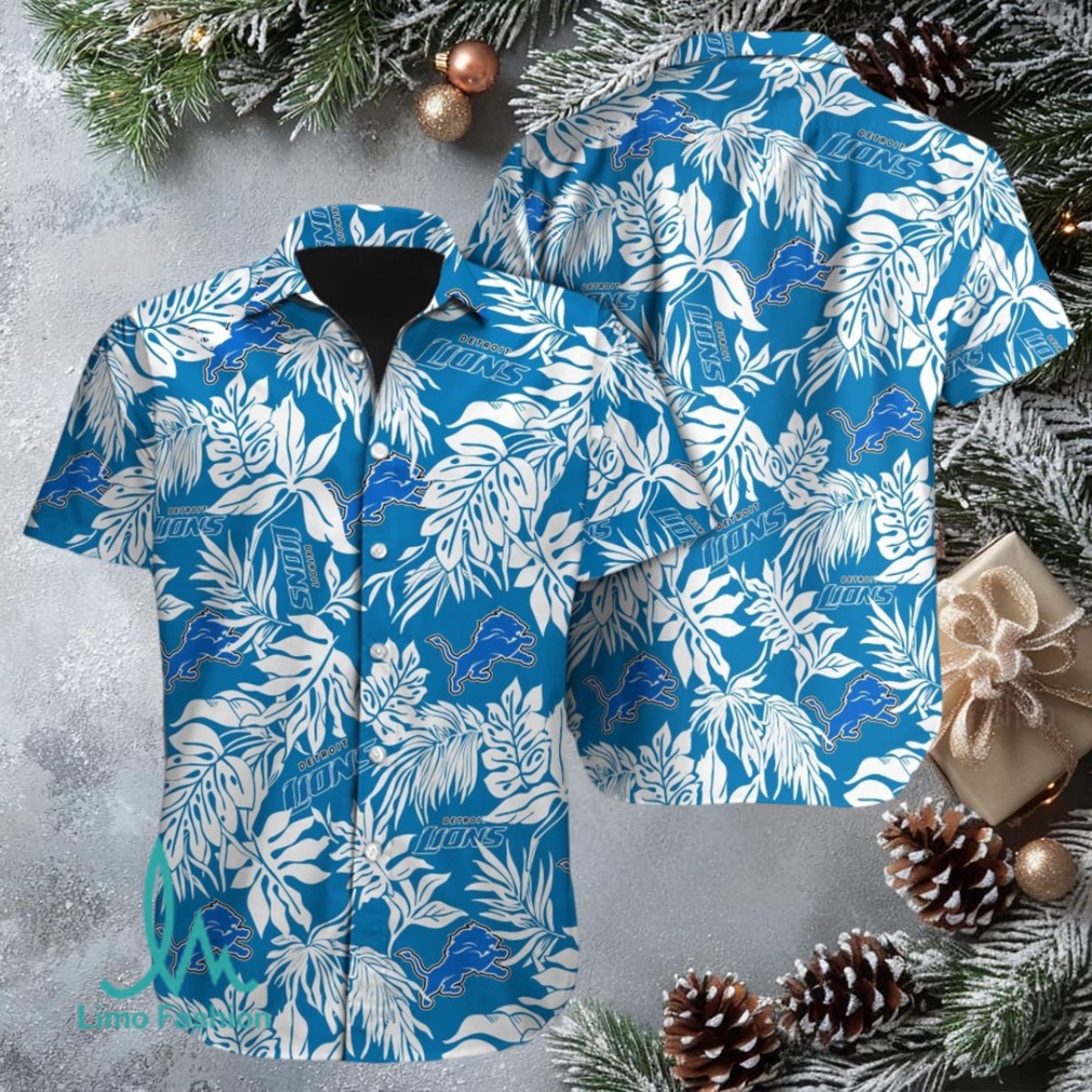 Detroit Lions Palm Paradise Summer Hawaiian Shirt Detroit Lions Palm Paradise Summer Hawaiian Shirt