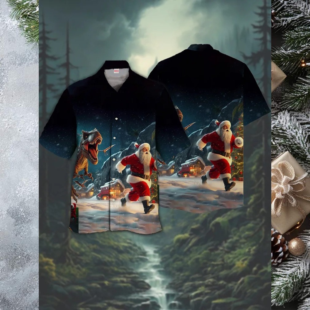 Dino Christmas Escape Hawaiian Shirt Dino Christmas Escape Hawaiian Shirt