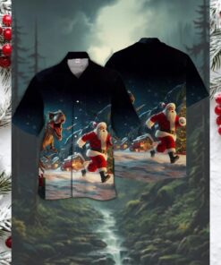 Dino Christmas Escape Hawaiian Shirt