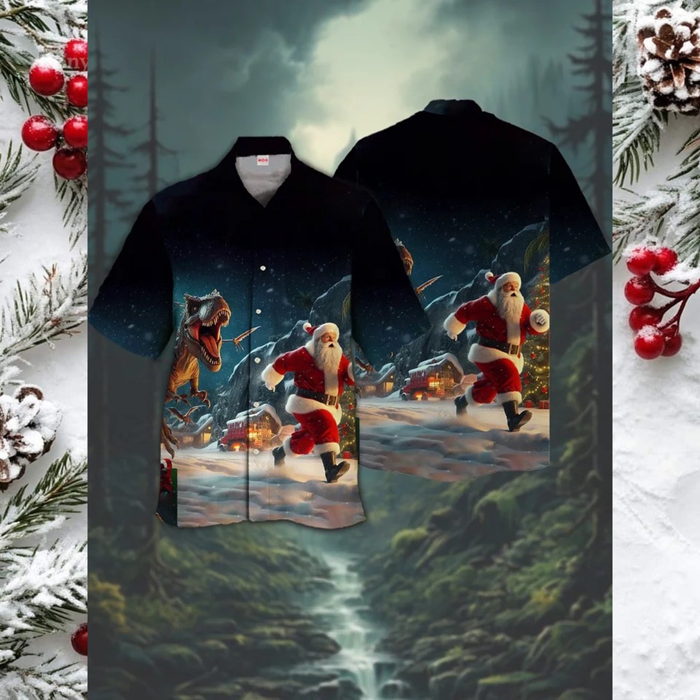 Dino Christmas Escape Hawaiian Shirt Dino Christmas Escape Hawaiian Shirt