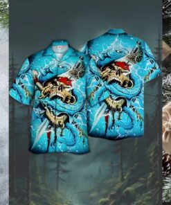 Eye Catching Pirate Skull & Sea Monster Hawaiian Shirt