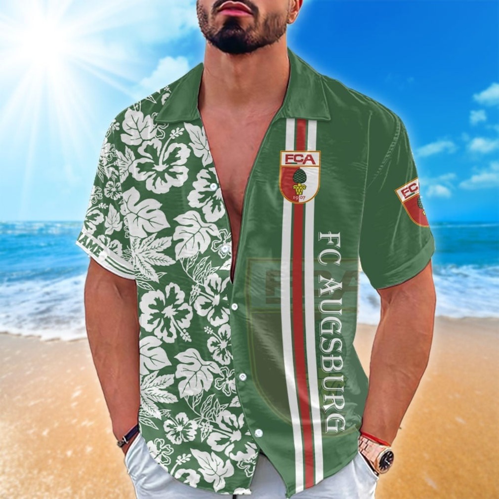 FC Augsburg Custom Name Hawaiian Shirt Men Women Aloha Shirt FC Augsburg Custom Name Hawaiian Shirt Men Women Aloha Shirt