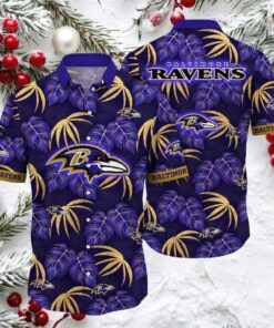 Flowers Graphic Print NFL Baltimore Ravens Hawaiian Shirt Gift
