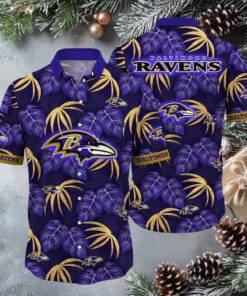 Flowers Graphic Print NFL Baltimore Ravens Hawaiian Shirt Gift