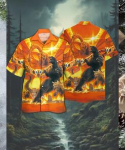 Godzilla vs. King Ghidorah Combat Hawaiian Shirt