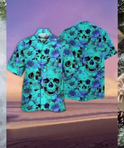 Gothic Tropical Skull Print Hawaiian Shirt for Men