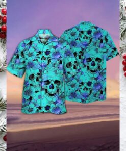 Gothic Tropical Skull Print Hawaiian Shirt for Men