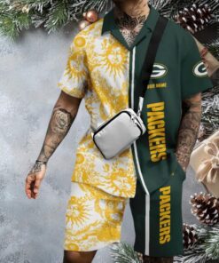 Green Bay Packers Flower Palm Tree Summer Button Hawaii Shirt
