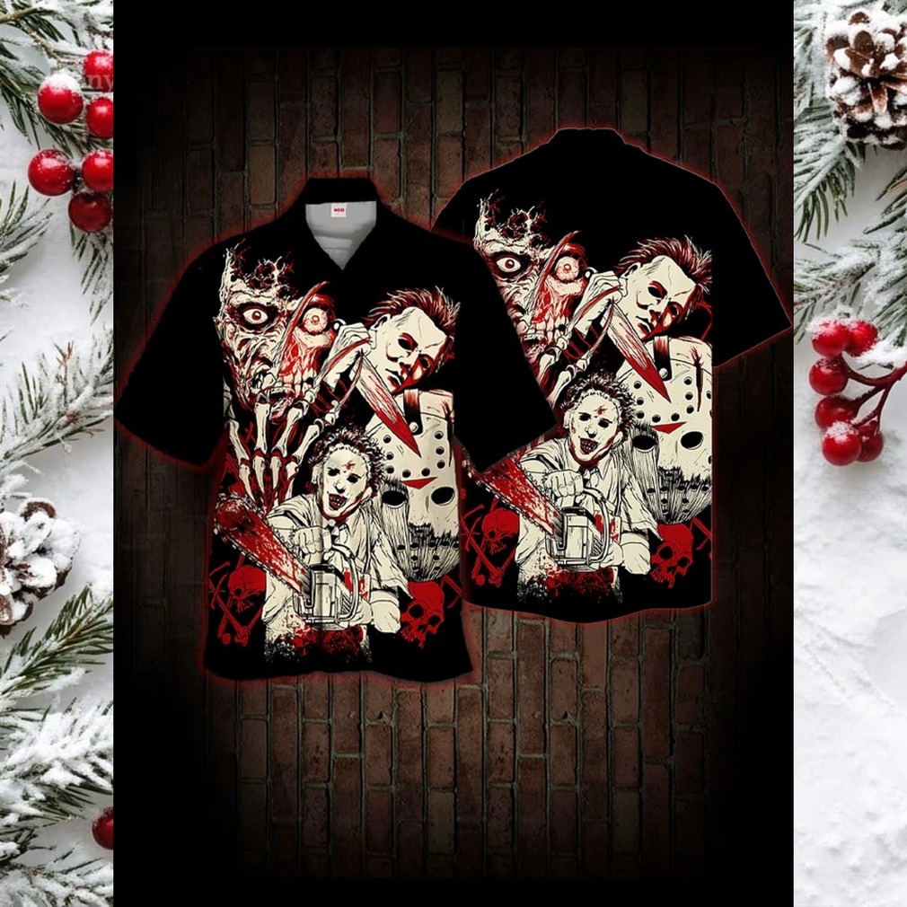 Halloween Horror Movie Characters Blood Scary Hawaiian Shirt Halloween Horror Movie Characters Blood Scary Hawaiian Shirt