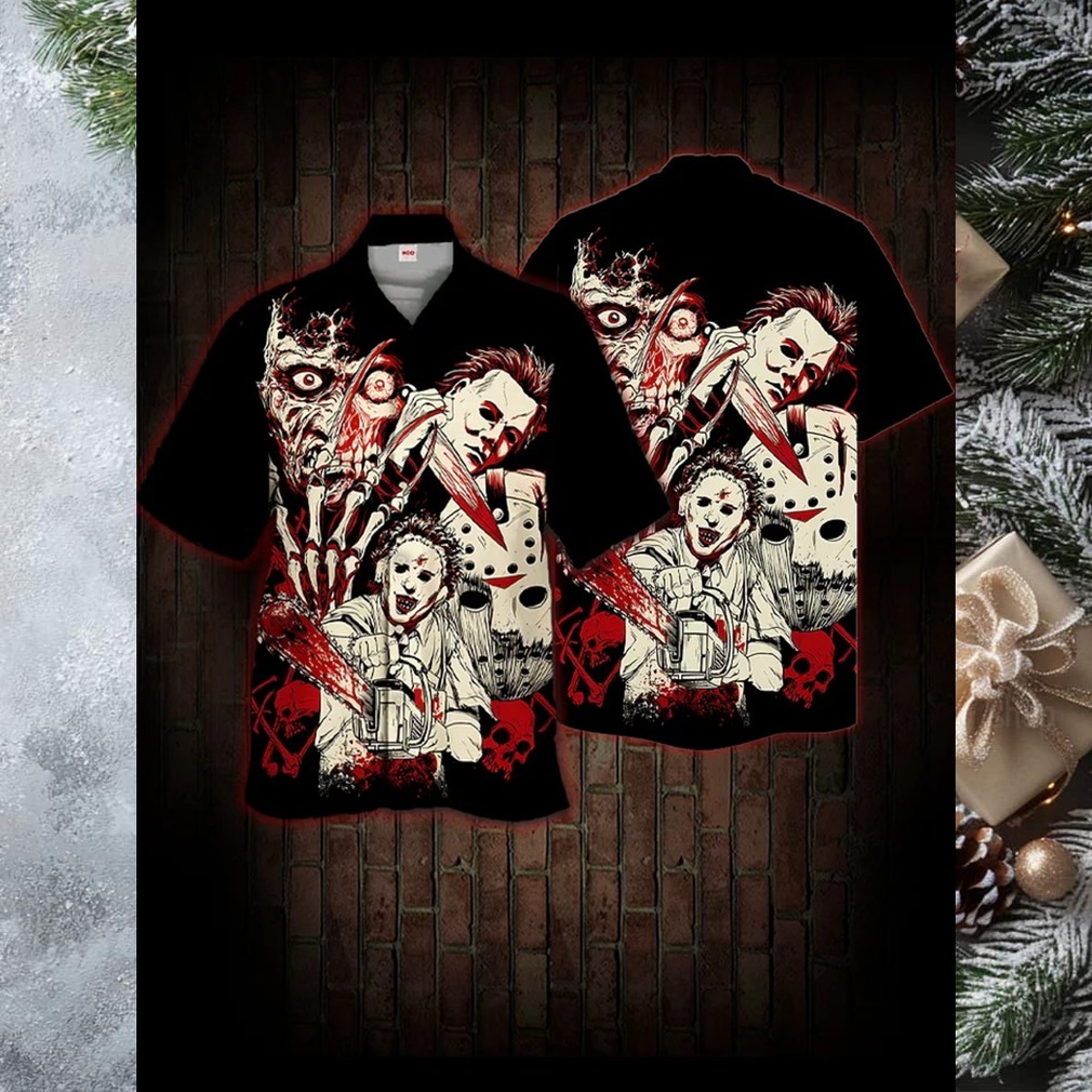 Halloween Horror Movie Characters Blood Scary Hawaiian Shirt Halloween Horror Movie Characters Blood Scary Hawaiian Shirt