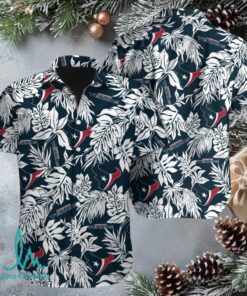 Houston Texans NFL Tropical Leaves Button Up Hawaiian Shirt