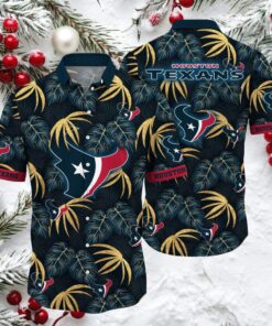 Houston Texans Tropical Hawaiian Button Up Shirt Houston Texans Tropical Hawaiian Button Up Shirt