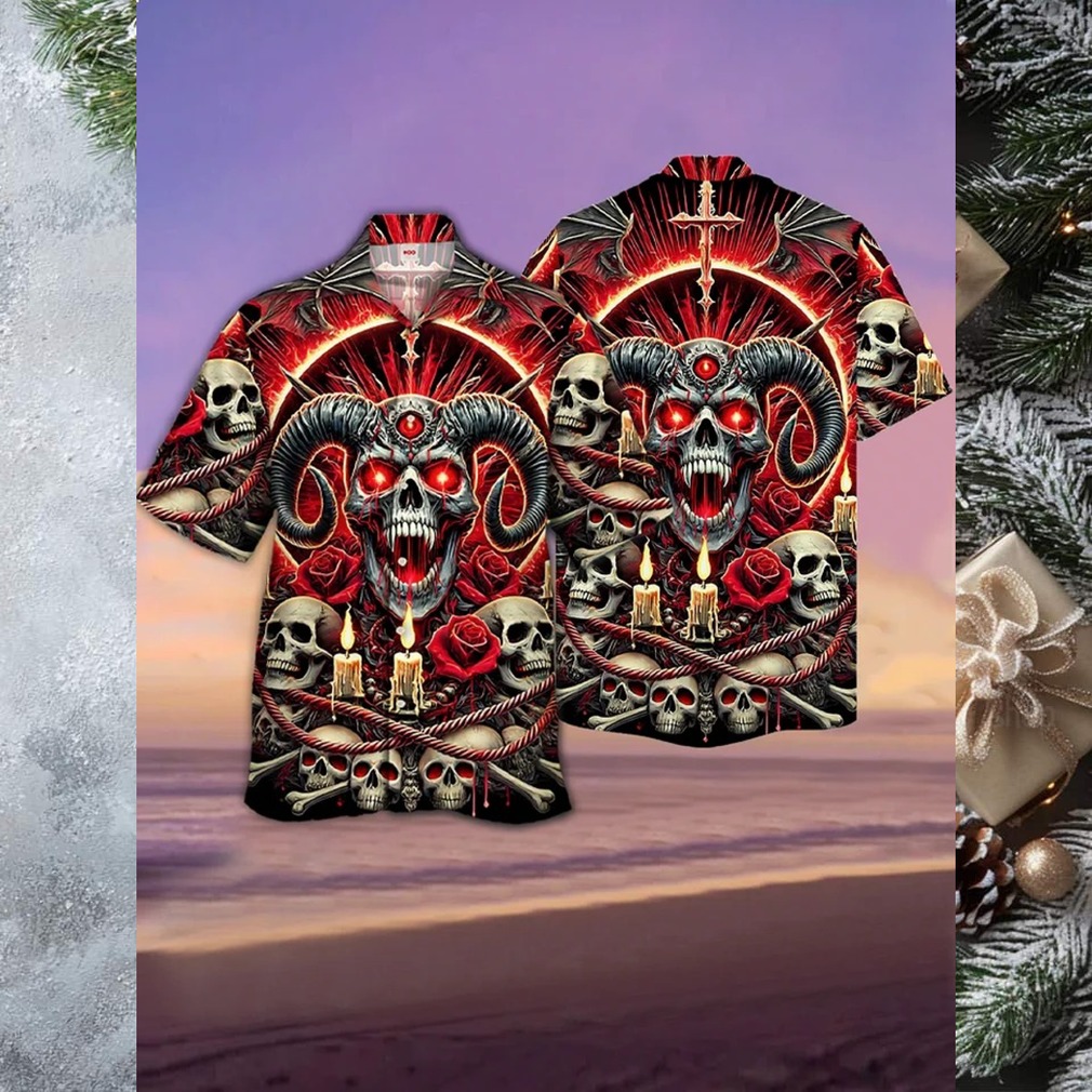 Infernal Skull & Roses Hawaiian Shirt Infernal Skull & Roses Hawaiian Shirt