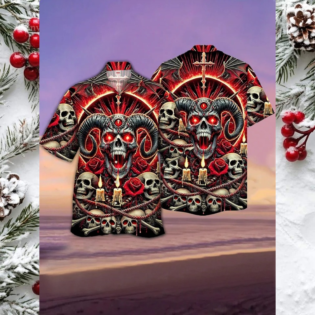Infernal Skull & Roses Hawaiian Shirt Infernal Skull & Roses Hawaiian Shirt