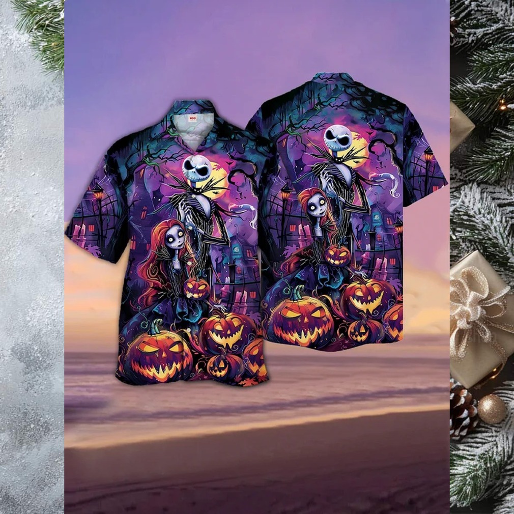 Jack & Sally Pumpkin King Hawaiian Shirt Jack & Sally Pumpkin King Hawaiian Shirt