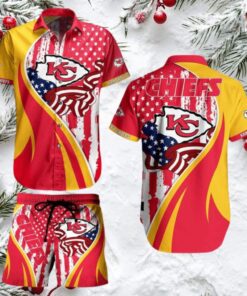 Kansas City Chiefs Hawaiian Shirt and Shorts Set Kansas City Chiefs Hawaiian Shirt and Shorts Set