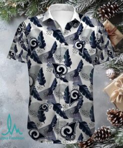 LA Rams Dark Tropical Leaves NFL Hawaiian Aloha Shirt