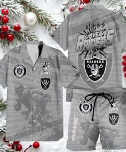 Las Vegas Raiders Hawaiian Shirt Short Combo Set Tropical Style
