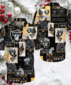 Las Vegas Raiders Patchwork Hawaiian Shirt Las Vegas Raiders Patchwork Hawaiian Shirt