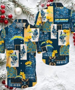 Los Angeles Chargers Hawaiian Button Up Shirt Los Angeles Chargers Hawaiian Button Up Shirt