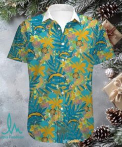 Los Angeles Chargers Men’s Aloha Floral Tropical Hawaiian Shirt, Button Down