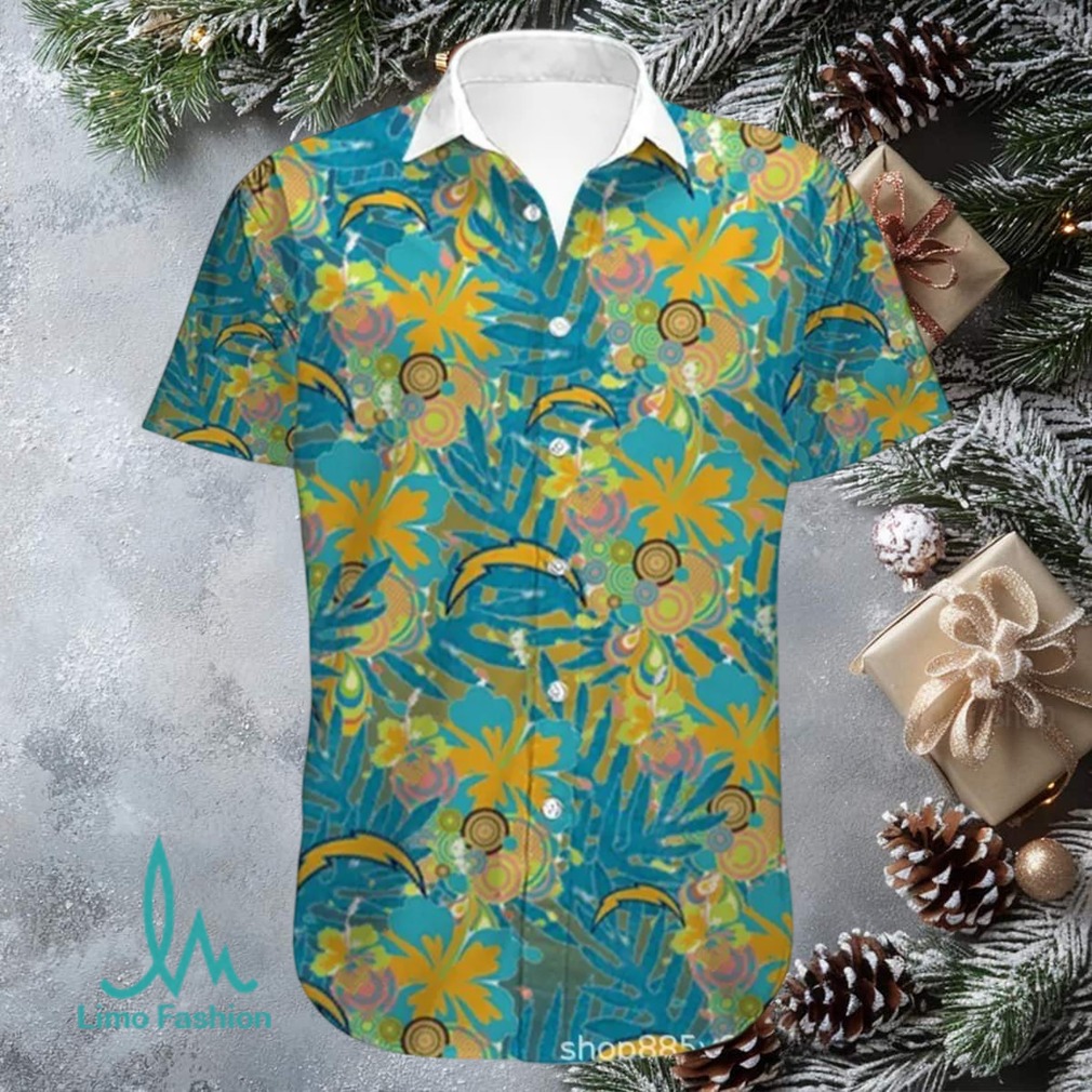 Los Angeles Chargers Men’s Aloha Floral Tropical Hawaiian Shirt, Button Down Los Angeles Chargers Men’s Aloha Floral Tropical Hawaiian Shirt, Button Down