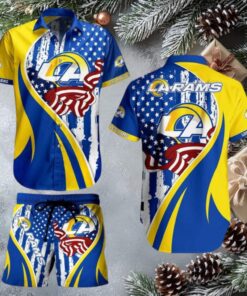 Los Angeles Rams NFL Hawaiian Shirt and Shorts Combo Set