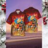 Magical Blue Winter Hawaiian Shirt with Sparkly Christmas Snowflakes