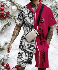 Men’s Arizona Cardinals Split Design Hawaiian Shirt
