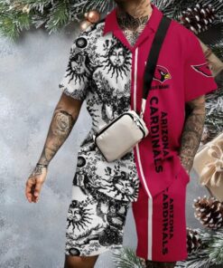 Men’s Arizona Cardinals Split Design Hawaiian Shirt