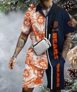 Men’s Chicago Bears Aloha Button Down Shirt and Beach