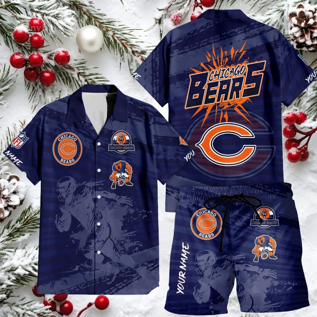Men’s Chicago Bears Button Down Hawaiian Shirt and Board Shorts Combo Men’s Chicago Bears Button Down Hawaiian Shirt and Board Shorts Combo
