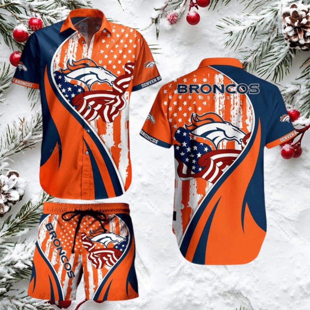 Men’s Denver Broncos Island Game Day Hawaiian Button Up Shirt and Shorts Men’s Denver Broncos Island Game Day Hawaiian Button Up Shirt and Shorts