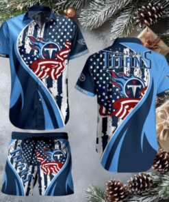 Men’s Tennessee Titans All Over Print Hawaiian Football Shirt & Beach Shorts