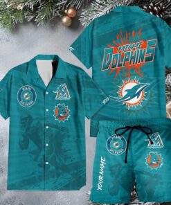 Miami Dolphins NFL Aqua Orange Trendy Hawaiian Shirt
