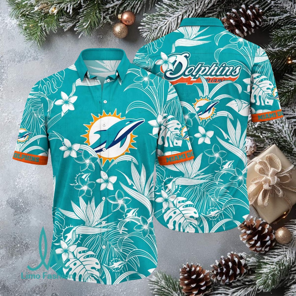 Miami Dolphins NFL Hawaiian Shirt Tropical Aloha Button Down Miami Dolphins NFL Hawaiian Shirt Tropical Aloha Button Down
