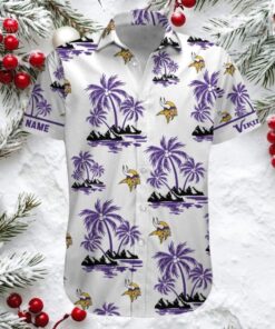 Minnesota Vikings Custom Name Coconut Purple Hawaiian Shirt