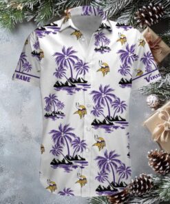 Minnesota Vikings Custom Name Coconut Purple Hawaiian Shirt