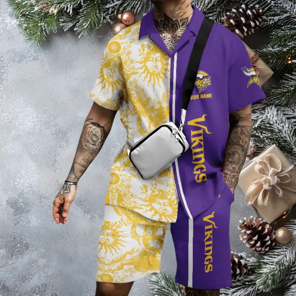 Minnesota Vikings Leaf Flower Pattern Personalized Name Hawaii Shirt Minnesota Vikings Leaf Flower Pattern Personalized Name Hawaii Shirt