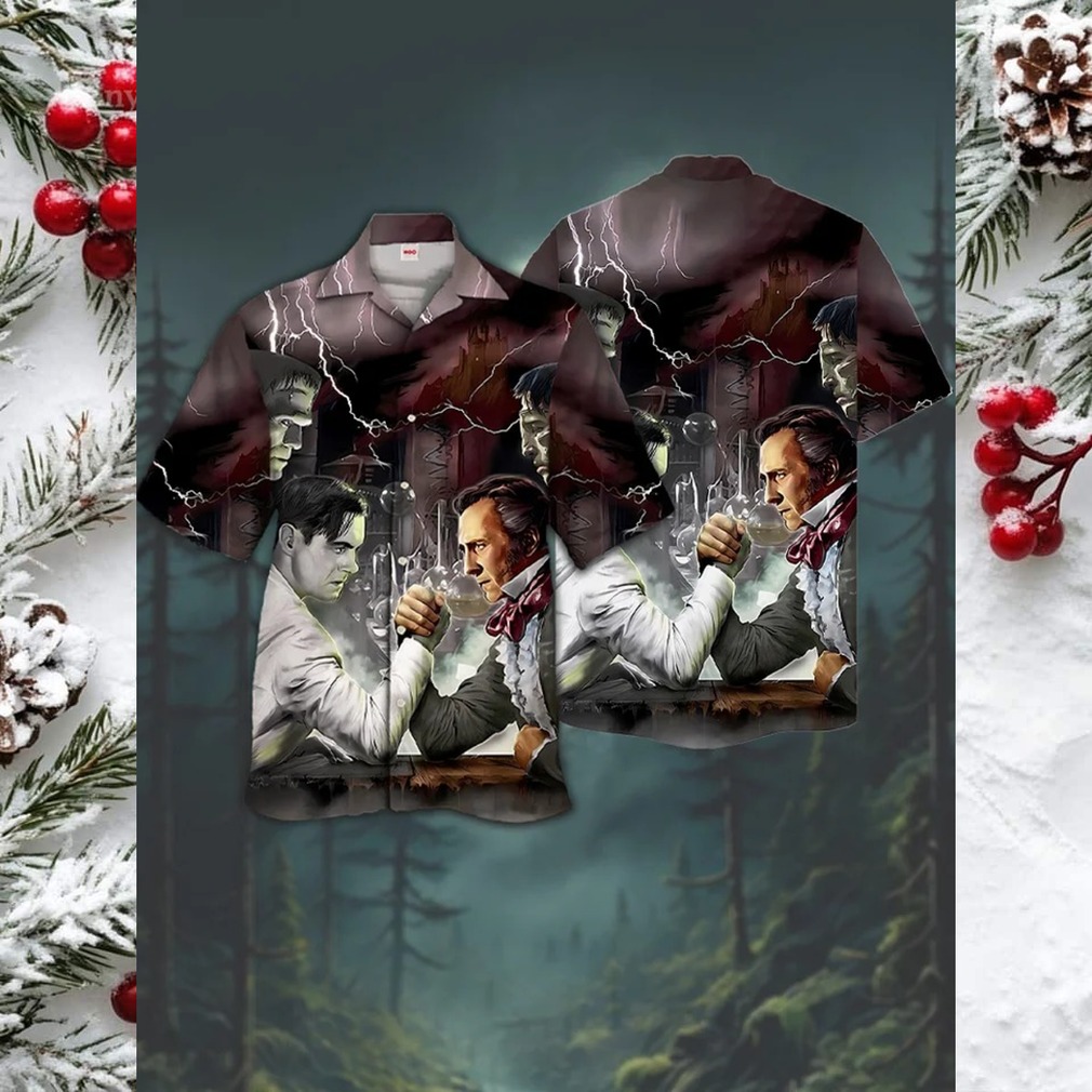 Monster Mash Arm Wrestle Hawaiian Shirt Monster Mash Arm Wrestle Hawaiian Shirt